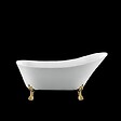 ROGIER & MOTHES - Baignoire sur pieds rétro BALMAIN Blanche 161 cm Pieds de Lion Dorés - vignette