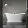 ROGIER & MOTHES - Baignoire îlot sur socle en fonte émaillée COVENTRY Blanche 173 cm Peinture blanche - vignette
