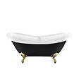ROGIER & MOTHES - Baignoire sur pieds rétro DARLINGTON Noire 175 cm Pieds d'Aigle Dorés - vignette