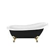 ROGIER & MOTHES - Baignoire sur pieds rétro RICHMOND Noire 171 cm Pieds d'Aigle Dorés - vignette