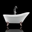 ROGIER & MOTHES - Baignoire sur pieds rétro BALMAIN Blanche 161 cm Pieds d'Aigle Cuivre rouge vieilli - vignette