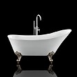 ROGIER & MOTHES - Baignoire sur pieds rétro BALMAIN Blanche 161 cm Pieds d'Aigle Bronze jaune vieilli - vignette