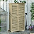OUTSUNNY - Armoire de jardin abri jardin remise pour outils sur pied dim. 79L x 42l x 160H cm 2 étagères portes persiennes toit bitumé étanche bois pin autoclave gris - vignette