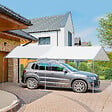 OUTSUNNY - Carport auvent pour voiture 5,95L x 2,90l x 2,60H m acier galvanisé robuste PE haute densité blanc - vignette