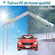 OUTSUNNY - Carport auvent pour voiture 5,95L x 2,90l x 2,60H m acier galvanisé robuste PE haute densité blanc - vignette