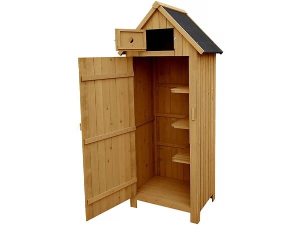 HABITAT ET JARDIN - Armoire de jardin "Cabanon" - 77 x 54.5 x 179 cm - Marron - large