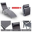 OUTSUNNY - Outsunny transat chaise longue bain de soleil pliable dossier inclinable multi-positions têtière fournie 137L x 64l x 101H cm métal époxy textilène gris - vignette
