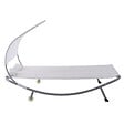 OUTSUNNY - Bain de soleil 2 places lit de jardin design contemporain toit réglable 2 roulettes 2 oreillers acier époxy polyester crème - vignette