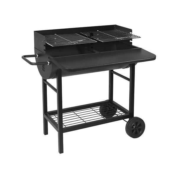 RED DECO - Barbecue charbon de bois 2 grilles ALABAMA Noir Acier inoxydable - large