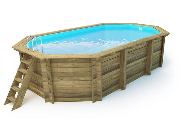 HABITAT ET JARDIN - Piscine bois " Cancun " - 6.53 x 4.41 x 1.45 m - large