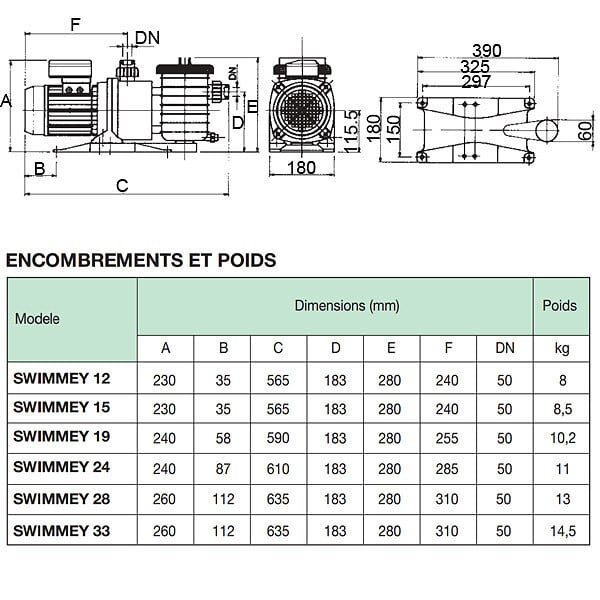 NOCCHI - Pompe à Filtration 13m3/h Mono - SW19M - large