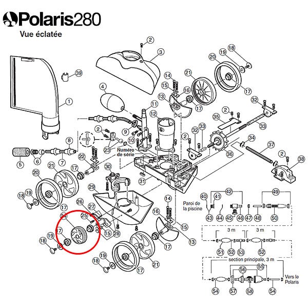 POLARIS - Petite Roue Dentelée Blanche De Rechange Pour Polaris 280 - C16 - large
