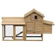 PAWHUT - Poulailler cottage cage à poules sur pied dim. 151L x 54l x 87H cm multi-équipement bois pin - vignette