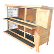 PAWHUT - Clapier sur pieds cage à lapin double niveau plateaux excréments coulissants 4 portes verrouillables dim. 137L x 50l x 93H cm bois massif pin toit bitumé vert - vignette