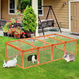 PAWHUT - Clapier cage à lapins extérieur intérieur pliable 2 portes supérieures 181L x 100l x 48H cm bois massif pin - vignette