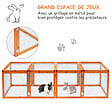 PAWHUT - Clapier cage à lapins extérieur intérieur pliable 2 portes supérieures 181L x 100l x 48H cm bois massif pin - vignette