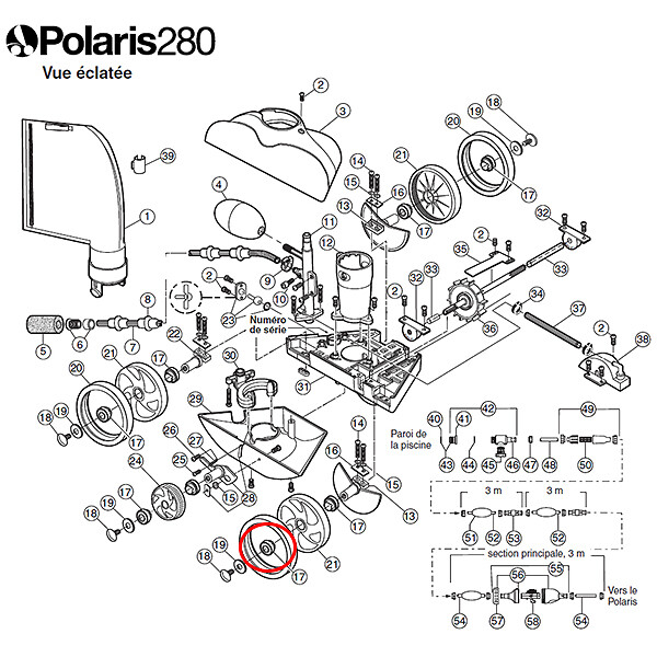 POLARIS - roulement à billes de roue pour polaris 180/280 - c60 - large