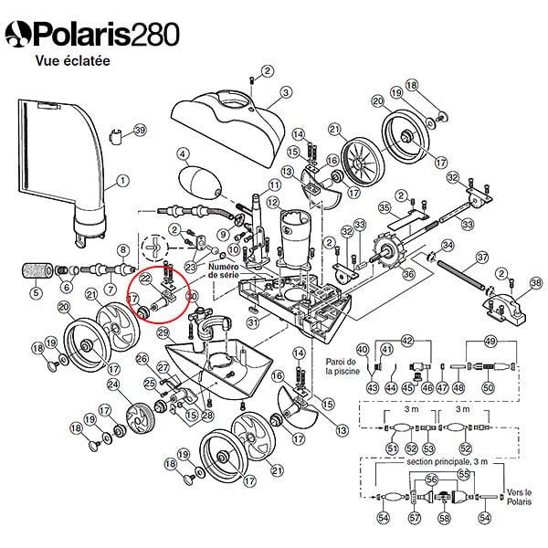 POLARIS - Essieu Roue Arrière Sans Plaque Garde Sable Pour Polaris 180/280 - C65 - large