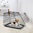 PAWHUT - Cage de transport pour chien taille L dim. 76L x 48l x 55H cm métal noir - vignette