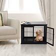 PAWHUT - Cage pour chien animaux cage en bois MDF classe E1 3 portes verrouillables max. 30 Kg dim. 81L x 58l x 66H cm noir - vignette
