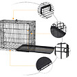PAWHUT - Cage caisse de transport pliante pour chien en métal noir 91 x 61 x 67 cm - vignette