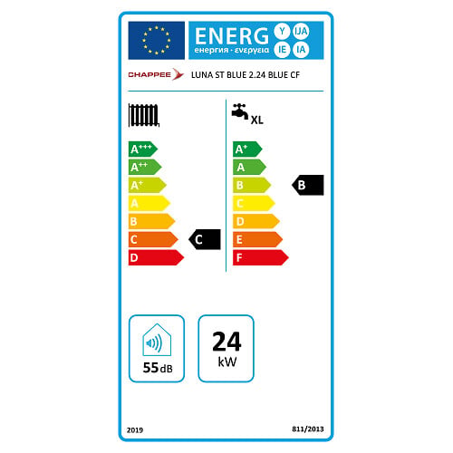 CHAPPEE - Chaudière Gaz BasNox Luna ST Blue Compact 2.24 Chappée 24 kW / Cheminée Nue (Sans Douilles et Dosseret) - large