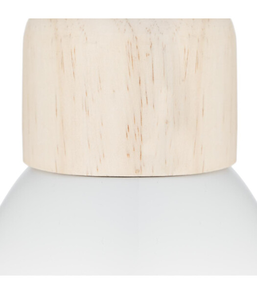 ATMOSPHERA - Luminaire Suspension en Bois et Métal Blanc D 15 cm - large