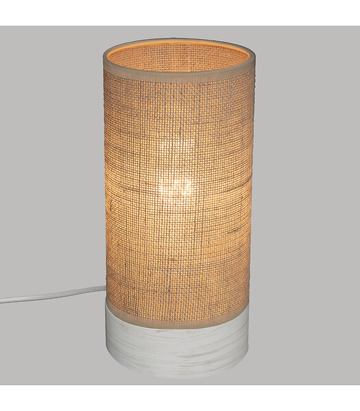 ATMOSPHERA - Lampe à poser en Bois et Lin H 27 cm - large