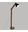 ATMOSPHERA - Lampadaire Pied en Bois et Abat-jour en métal Noir H 158 cm - vignette