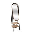 ATMOSPHERA - Miroir sur pied en Bois et Métal avec 2 étagères 160 x 44 cm - vignette