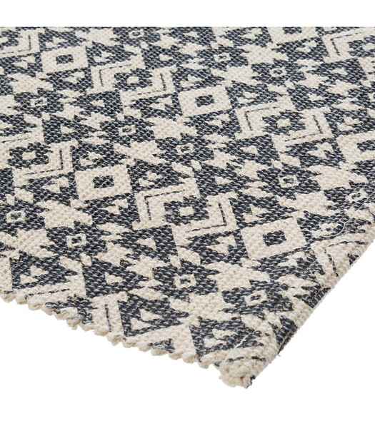 ATMOSPHERA - Tapis décoratif en Coton imprimé Gris Foncé 60 x 90 cm - large