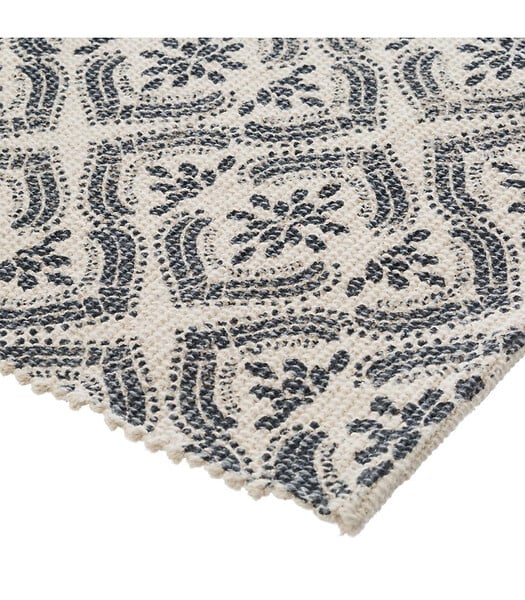 ATMOSPHERA - Tapis décoratif en Coton imprimé Gris Foncé 60 x 90 cm - large