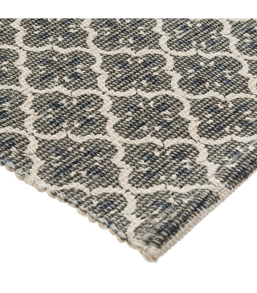 ATMOSPHERA - Tapis décoratif en Coton imprimé Gris Foncé 60 x 90 cm - large