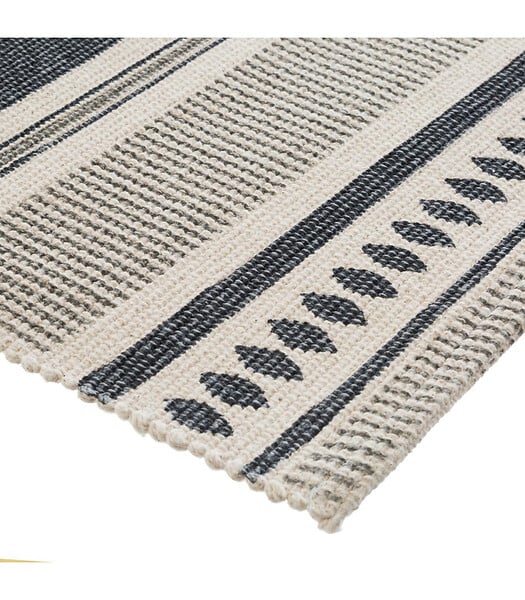 ATMOSPHERA - Tapis décoratif en Coton imprimé Gris Foncé 60 x 90 cm - large