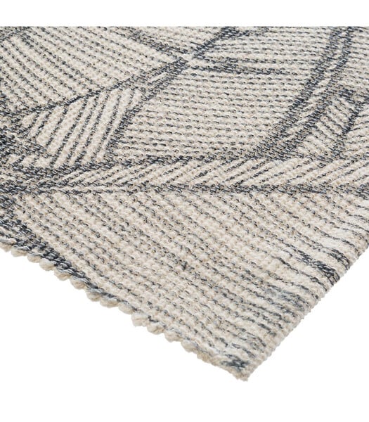ATMOSPHERA - Tapis décoratif en Coton imprimé Gris Foncé 60 x 90 cm - large