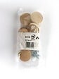 CENTRALE BRICO - Lot De 6 Boutons De Meuble Rond Bois Brut H.22 X L.39 X P.39 Mm - vignette
