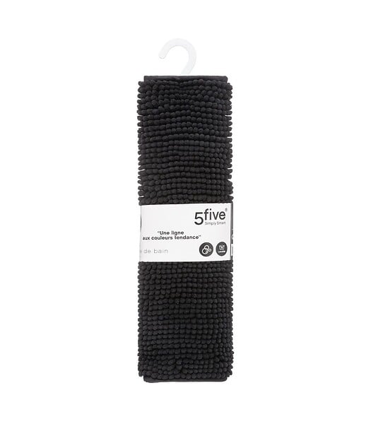 5 FIVE SIMPLY SMART - Tapis de Salle de bain Noir chenille 50 x 80 cm - large