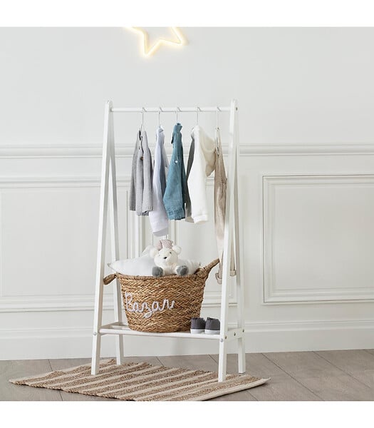 ATMOSPHERA - Mini Penderie Enfant Portant en Bois Blanc H 115 cm - large