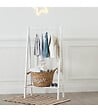 ATMOSPHERA - Mini Penderie Enfant Portant en Bois Blanc H 115 cm - vignette