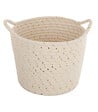 ATMOSPHERA - Lot de 3 Paniers de rangement blanc ivoire et doré chambre enfant - vignette