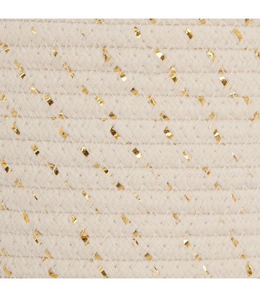 ATMOSPHERA - Lot de 3 Paniers de rangement blanc ivoire et doré chambre enfant - large