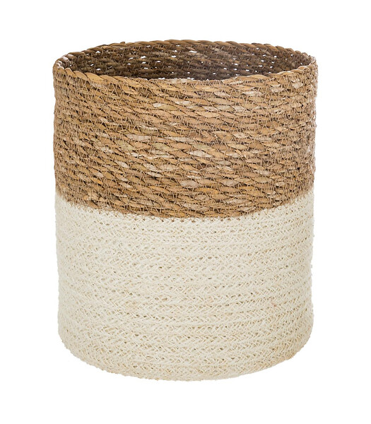 ATMOSPHERA - Set de 4 Paniers de rangement en Jute et Seagrass blanc et naturel - large