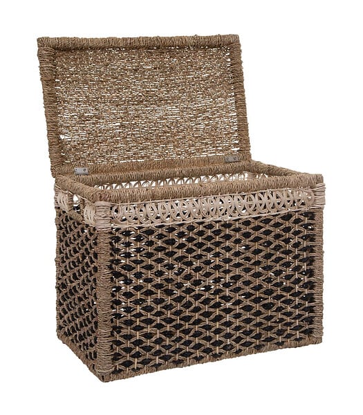 ATMOSPHERA - Set de 8 Paniers de rangement en Seagrass Beige et Noir - large
