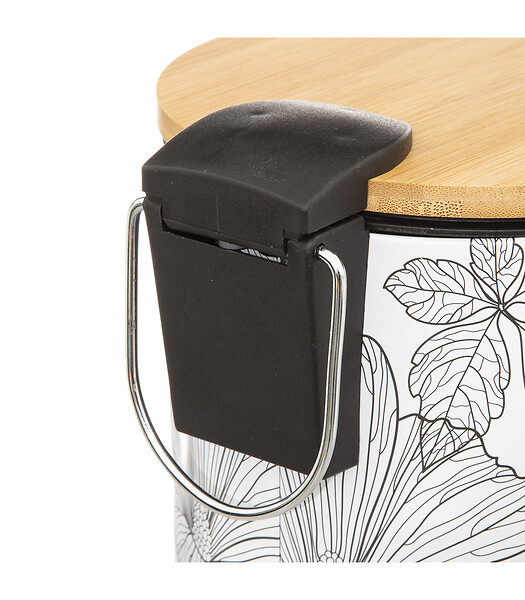5 FIVE SIMPLY SMART - Poubelle en métal et bambou Soft Close 3 L déco Blackflora - large