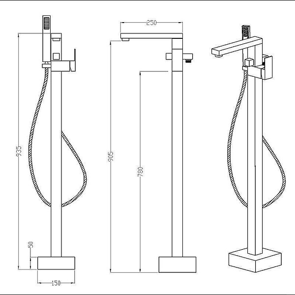 STANO - Robinet mitigeur baignoire sur pied MENTO - large