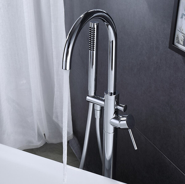 STANO - Robinet mitigeur baindouche sur pied DEBRIO pour baignoire îlot - large
