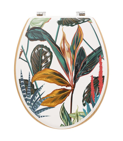 5 FIVE SIMPLY SMART - Abattant WC en Bois & Charnières en zinc Déco Palawan - large