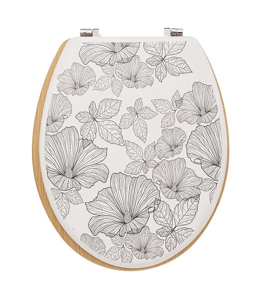 5 FIVE SIMPLY SMART - Abattant WC en Bois & Charnières en zinc Déco Blackflora - large