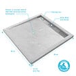 AURLANE - Receveur en acrylique Blanc Effet Pierre 80x80x4 cm - Grille Linéaire Chrome - MOON - vignette