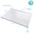 AURLANE - RECEVEUR DE DOUCHE A POSER EXTRA-PLAT ACRYLIQUE BLANC RECTANGLE -120x90cm - vignette